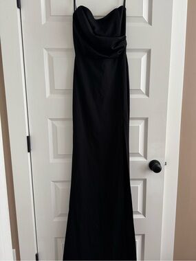 Windsor Black Strapless Cowl Neck Formal Dress